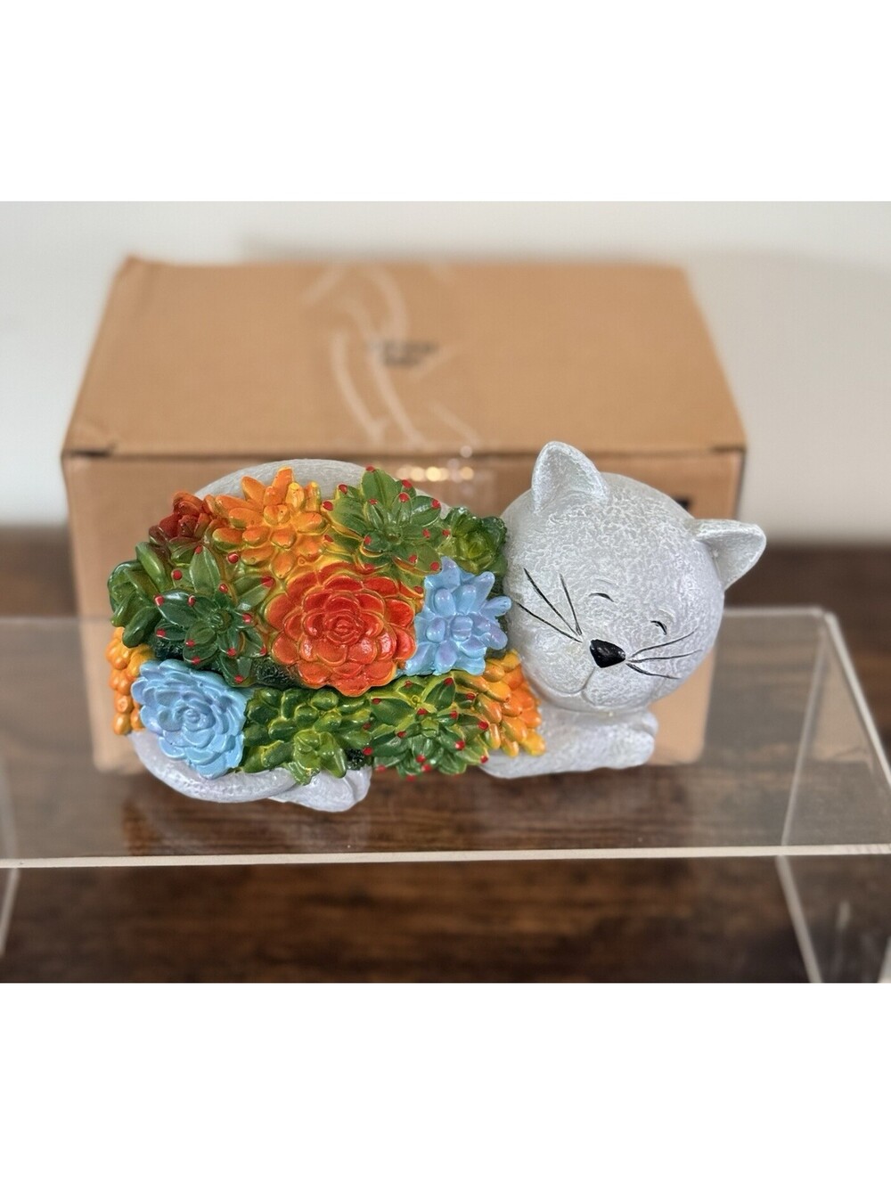 Cat Succulent Garden Key Holder Hilder Hide Away Secret Safe